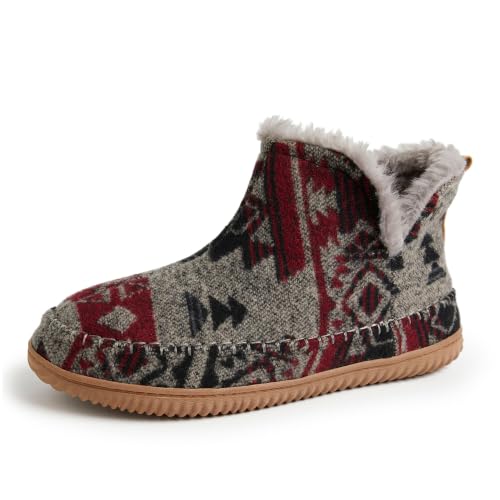 Image of Dearfoams Men's Memory Foam Indoor House Slippers Brixen Ankle Boot House Shoes - Gifts for Men