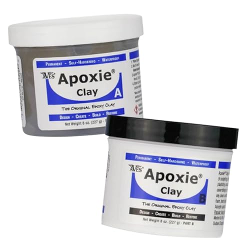 Aves Apoxie Clay - 2 Part (A & B) Self Hardening, Modeling Clay - 1 Pound White Apoxie Clay