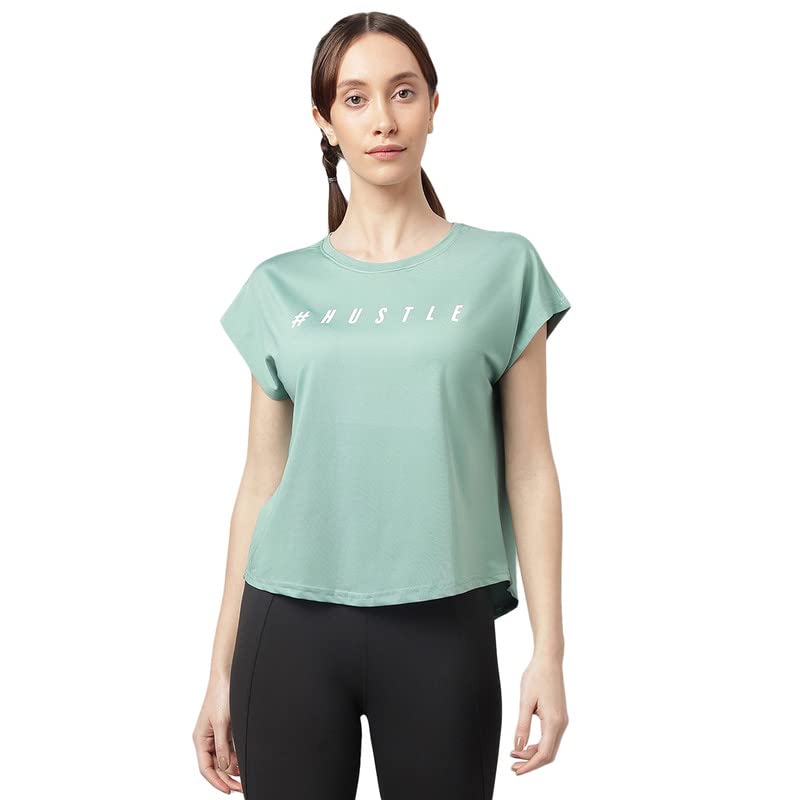 mkh Women Polyester Green Relaxed Dry-Fit T-Shirt-picture-10