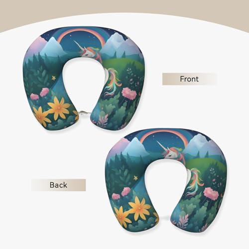 Almohada U de espuma viscoelástica para viaje miniatura 2