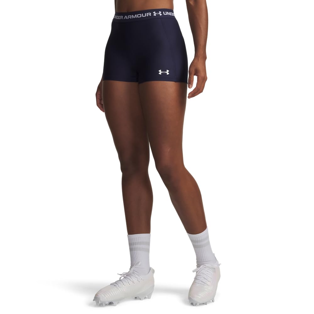 Under Armour-Womens-HeatGear Shorty-Midnight Navy / / White-MD