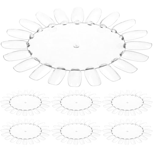 POPETPOP Présentoir à Faux Ongles Transparent Lot de 10 Nuanciers Ronds en Plastique 20 Couleurs Pratique pour Vernis à Ongles pour Salons de Nail Art et Manucure