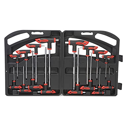 Rotation 16 Pcs Hex And Torx Wrench Set, T Handle Allen Key With Case, For Long Shafts, Storage Rack, Auto, Bike, Moto #TOP25