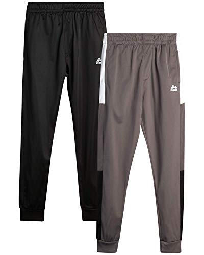 RBX Boyâs Sweatpants â Active Tricot Jogger Playwear Pants, 2 Pack (Size: 4-7), Size 5/6, Green/Black