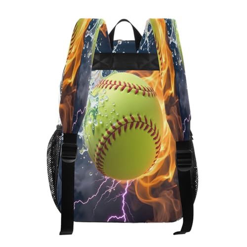 Green Baseball Fire Ball Water Clear Backpack Heavy Duty See Through Transparent PVC BookBag for Kids Boy Girl School Work3