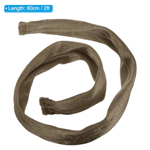 Image of PATIKIL 2ft Lamp Chain Cover, Chain Protective Sleeve Washable with Zipper for Chandelier Lighting Wires Swing Light Fixture, Light Brown
