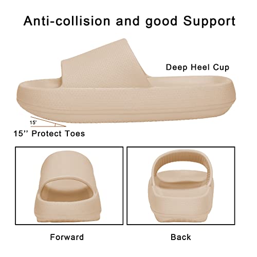 HJORZMM Cloud Slides for Women and Men, Super Soft Comfy Pillow Slides, Non-Slip Quick Drying Thick Sole Cloud Slippers, Shower, Massage, Beach, Indoor and Outdoor Pillow Slippers
