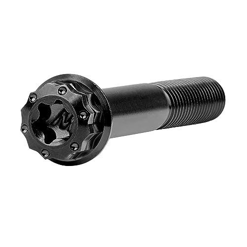 Image of Titanium Flange 12 Point Head M8 x15 20 25 30 35 40 45 50 55 60 65 80mm Screw Bolt Pack of 4 (Black, M8x80mm)