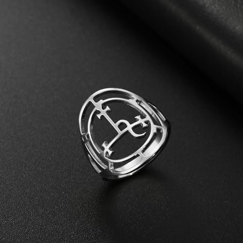 EUEAVAN Sigil of Lilith Ring for Women Men Demon Lilith Goddess Statement Ring Lucifer's Sign Pagan Witchcraft Mythology jewelry Lilith Gift4