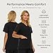 Nautica Womens Scrubs Tops, V-Neck Breathable Scrub Tops Women, 3 Pocket Stretch Fabric Scrubs for Women, Medical Scrub Shirt Black