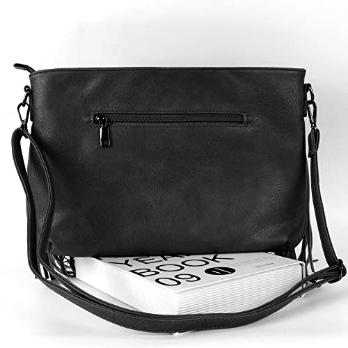 Faux Leather Fringe Hobo Bag Tassel Studed Cross Body Bag Shoulder Bag Cowgirl Purse3