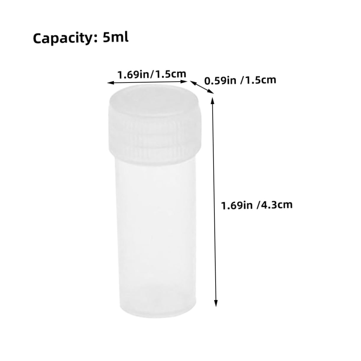 Unomor 100pcs Sample Storage Bottles Empty Test Tubes with Cap Versatile Containers for Liquids Reagents and Items for Lab and Personal Use