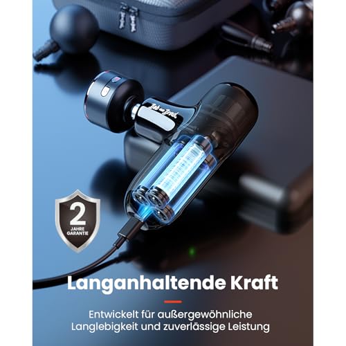 Bob and Brad Q2 Ultra Massagepistole mit Infrarot-Heizmassagekopf, Mini Massage Pistole mit Tragetasche, Leise Massagegerät Massage Gun Muskelmassagepistole für Linderung von Muskelschmerzen 5