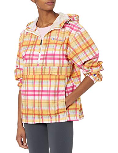 Champion Women's Packable Jacket (Retired Colors), Ikat Plaid Small Script, X-Small #TOP1