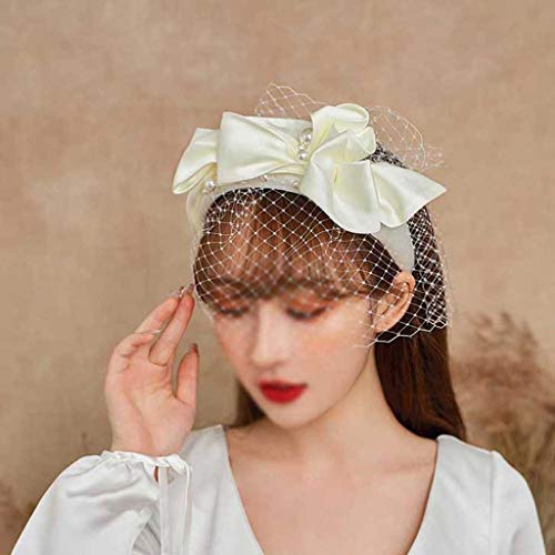 Accesorios para el cabello novia velo con máscara corto y cuentas 2