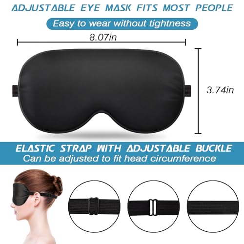 ZeeDix 3 Pack Black Eye Mask for Sleeping, Soft Night Blindfold Bed Eye Covers Sleep Mask for Women Girls Kids Favor - Image 3
