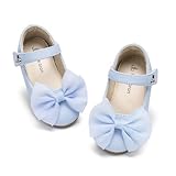 THEE BRON Toddler Girls Shoes Ballet Flats Princess Dress Shoes for Kids(CA-AF548 Toddler,Blue/6M)