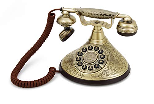 Teléfono retro GPO Duchess con acabado en bronce metálico y estética exclusiva 6