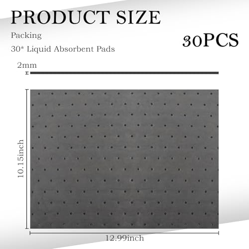 Image of 30PCS Oil Absorbent Pads 13 * 10.1 inch,Powerful Polypropylene Oil Spill Mat Absorbs Soaks Coolant /Oil /Grease /Water-Based Fluids,Universal Reusable Oil Drain Splash Pad Car Accessories (30PCS)