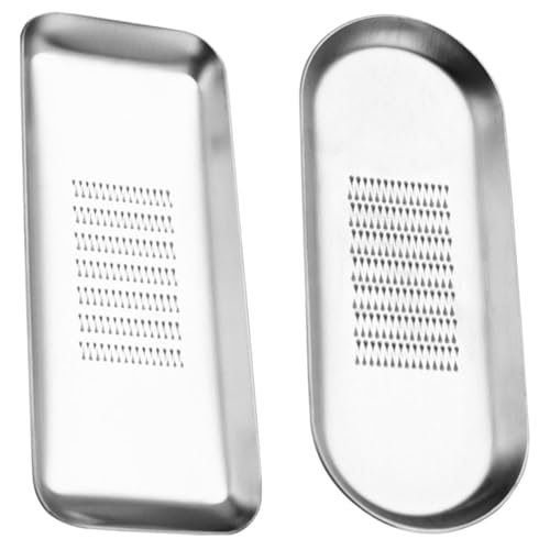 Alipis 2piezas Rallador De Jengibre y Ajo Herramienta Para Moler Alimentos Triturador De Ajo De Acero Inoxidable Para Rallar Frutas Verduras y Jengibre Cocina