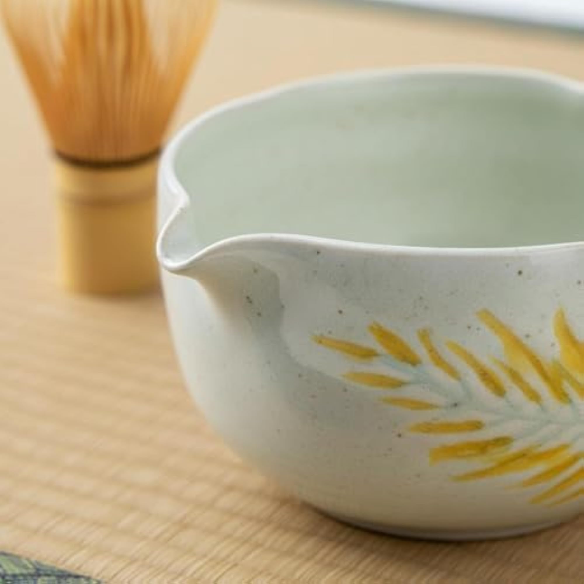 Kiln-Fired Glaze Matcha Bowl and Whisk Set