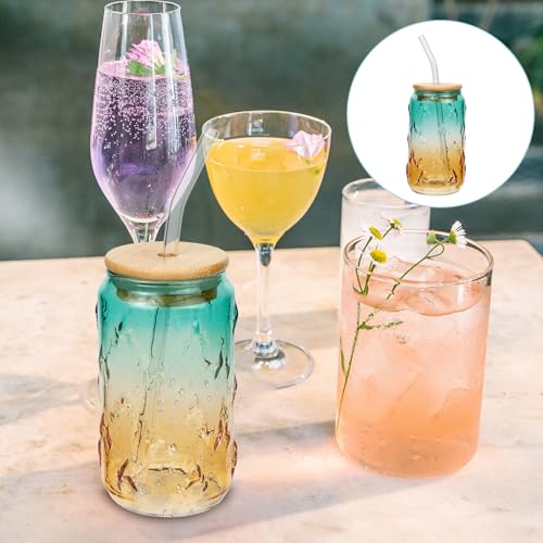 Vaso de vidrio reutilizable con diseño a prueba de derrames y paja 7