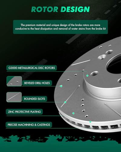 Image of SCITOO Front Brake Kits Drill & Slotted Brakes Rotor Brake Pads:31584;D1595