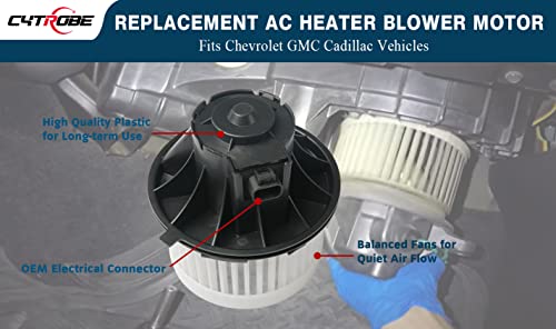 Cytrobe Ac Heater Blower Motor Hvac Compatible With 1999-2006 Chevrolet Silverado 1500 2500 3500 Tahoe, Cadillac Escalade Avalanche, Gmc Sierra Yukon Replaces# 1581647, 35143, Pm2728, 89019321 #TOP3