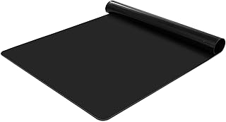 KitchenRaku Extra Large Silicone Mat for Kitchen Worktop Protector, Thickened Nonstick Heat Resistant Countertop Mat, Nonskid Placemat, Craft Mat, Table Mat (Black, 15.7"x23.6")