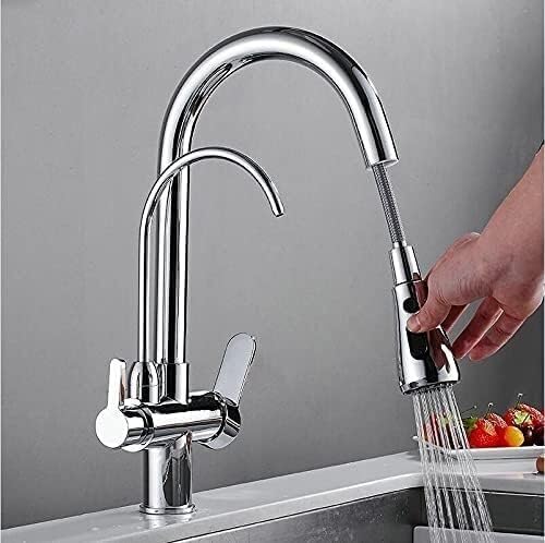 Faucet Bar Farmhouse Commercial, Pull Out Solid Brass Crane for Kitchen, Deck Mounted Black Water Filter Tap, Sink