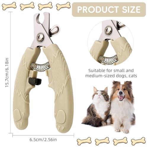 Image of Qpets Pet Nail Cutter Cute Cat Nail Clipper with with PP Handle, Stainless Steel Pet Trimmer with Safety Stop to Prevent Over-Cutting Spring-Loaded, Easy-Grip Design for Cats Dogs