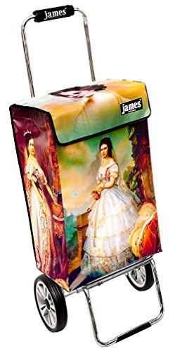 James® Einkaufstrolley modern Design Botticelli, Einkaufswagen bunt, Hackenporsche, Shopping-Lifestyle, Planenmaterial, bis 50kg Tragkraft, Grosse Räder, Made in Vienna