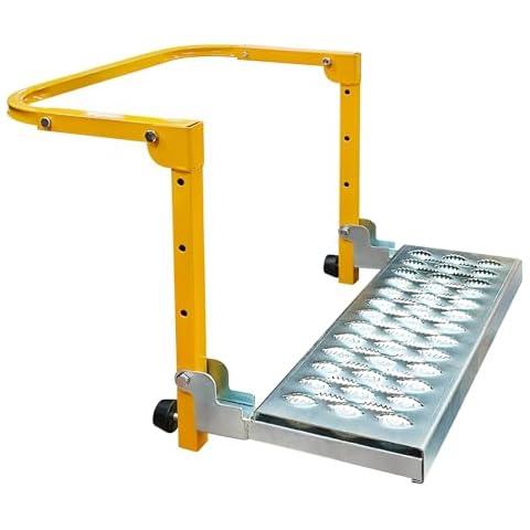 KAIRAY Folding Tire Step Portable Wheel Step Adjustable Height and Width Non-Slip for Truck SUV Pickup Max 350 Pounds, Yellow Cover