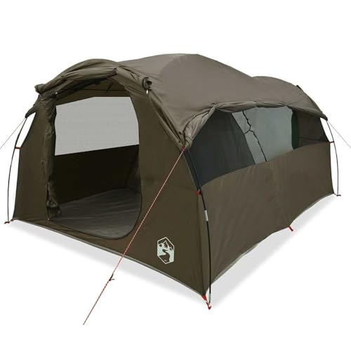 Tente tunnel familiale 6 personnes en polyester 185T vert haut de gamme