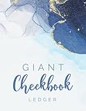 Giant Checkbook Ledger: Checkbook Record Book Register Large Print Journal - Check Transaction Registers Book for Home or Office - ( Horizontal Wide Version Easy Read and Write)