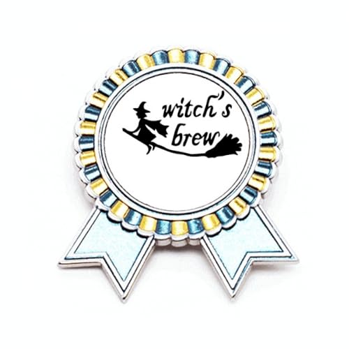 Broche Witch Brew en métal M pour veste gothique et accessoire sorcière