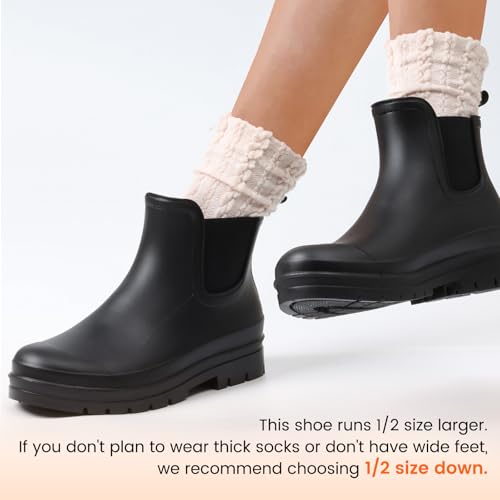 Furuian Women's Ankle Rain Boots Waterproof Chelsea Rain Boots Rubber Boots Women Short Garden Boots Anti Slip Outdoor Lightweight Work Booties3