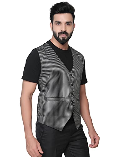 Image of Click One Casual Uniform Striped Waistcoat For Men's
