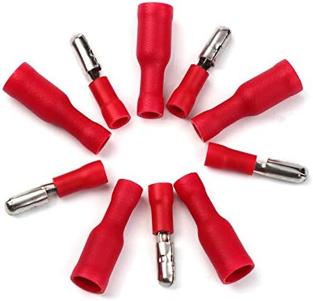 100Pcs/Set Insulated Cold Pressing Connector Female/Male Wire Butt Electrical Crimp Terminal Connector Kit for 22-18AWG VUQLDHAYZ