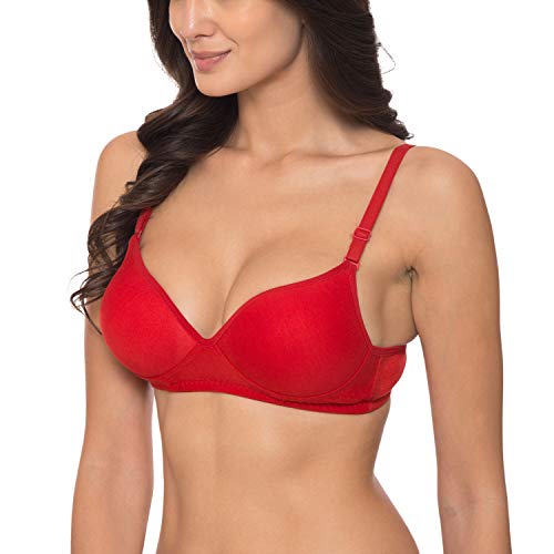 Image of Komli - Heavily Padded Push-Up Bra - Cotton Rich - Balconette - 3 /4th Coverage, Seamless, Wireless, Multiway Straps - T-Shirt Bra