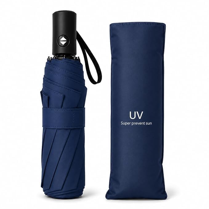 kerizyo Mini Folding Windproof Compact UV Protection Umbrella Lightweight Travel Umbrella Portable Pocket Size Sun and Men Women Outdoor Use (Capsule Umbrella), Color as per stock - Multicolor-picture-54
