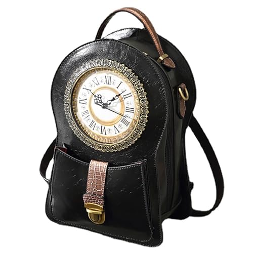 Women's Real Working Clock Bag, Crossbody Shoulder Bag with Time Function (C)