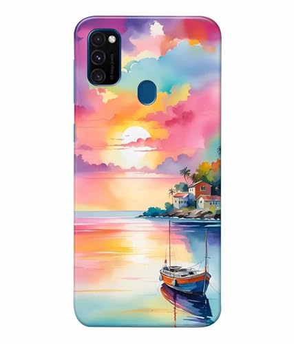 Image of Printed Hard Back Case Cover & Compatible for Samsung Galaxy M21 / Samsung Galaxy M30S | Nature Painting Art (Multicolor) - D1180