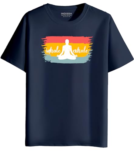 Image of INDISSH Women's Regular Fit Half-Sleeves YOGA22 Themed Garphic Printed Tshirt|Regular Wear T-Shirt for Women's| Pack of 1 T-Shirt|