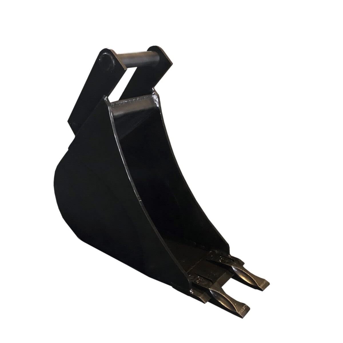 SRM-Design Baggerlöffel Tieflöffel Baggerschaufel Hardox Minibagger MS03 20cm mit 2 Zähnen (Schwarz, Grabschaufel mit Zähnen)