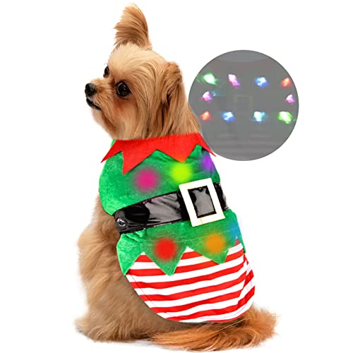 Sebaoyu Christmas Dog Dresses New Year Winter Pet Puppy Sweater With Color Light Warm Cat Christmas Clothes Costume Outfit Xmas Doggy Cosplay Apparel Party Clothing For Small Medium Dogs (Small) #TOP27
