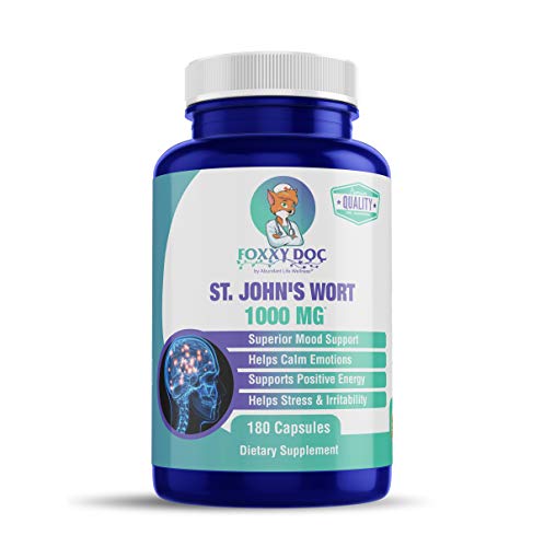 St. John's Wort Hypericin, Professional Strength, 180 Capsules, Superior Mood Booster, Anxiety