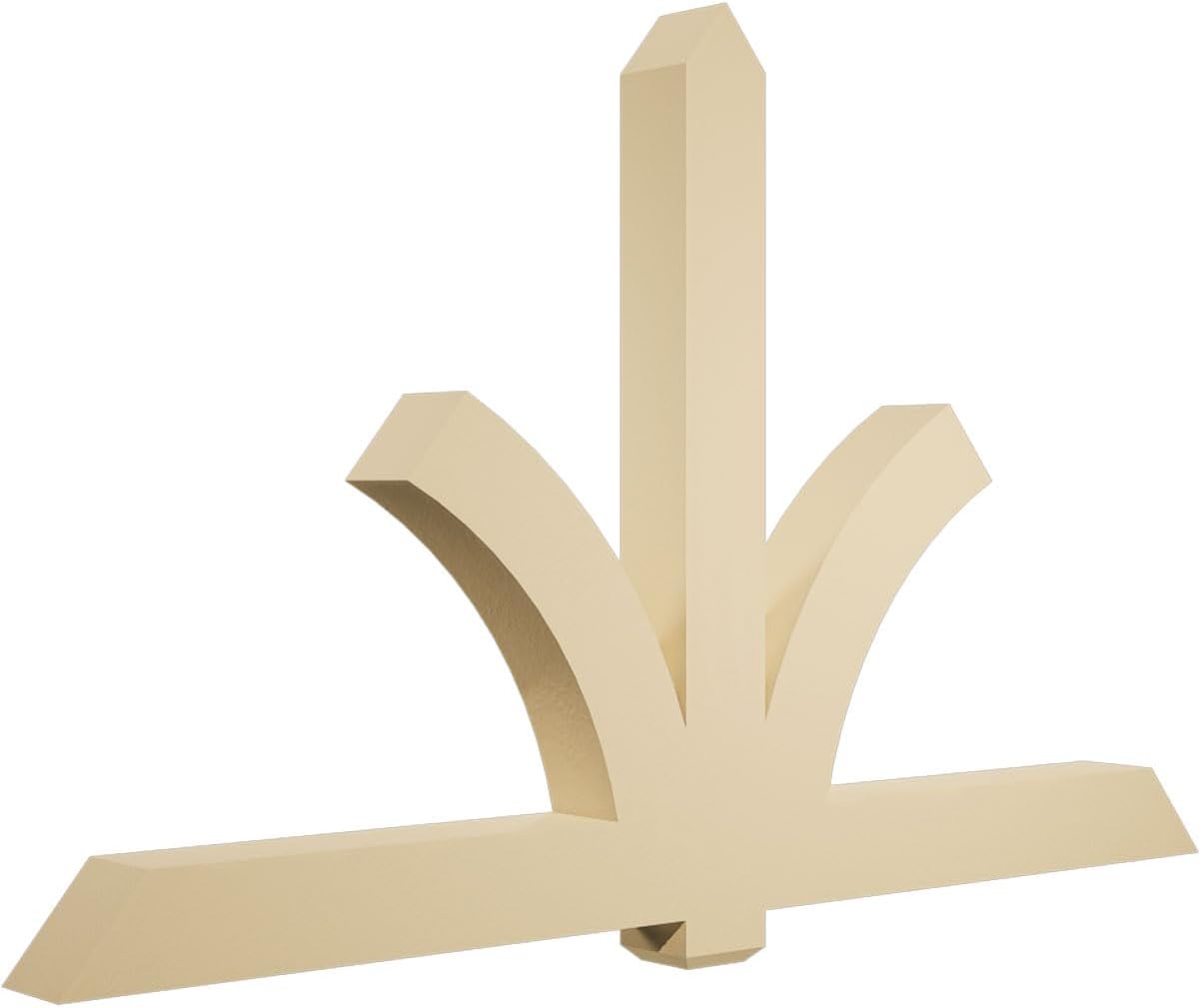 84"W x 52 1/2"H x 6"D x 6"F, 15/12 Pitch, Redmond Signature Urethane Gable Bracket, Primed Tan