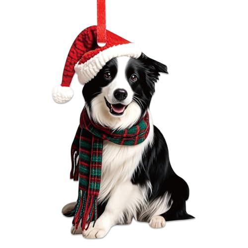 GMEMNOV Border Collie Christmas Ornament - Border Collie Ornament for Christmas Tree Decorations Dog Xmas for Dog Lovers Women Men Kids