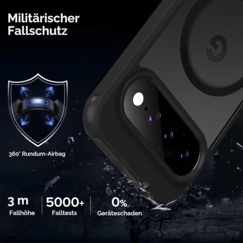 ivoler für Google Pixel 11 Pro Hülle,mit 2 Panzerglas,Magsafe,Schwarz – Ansicht 4